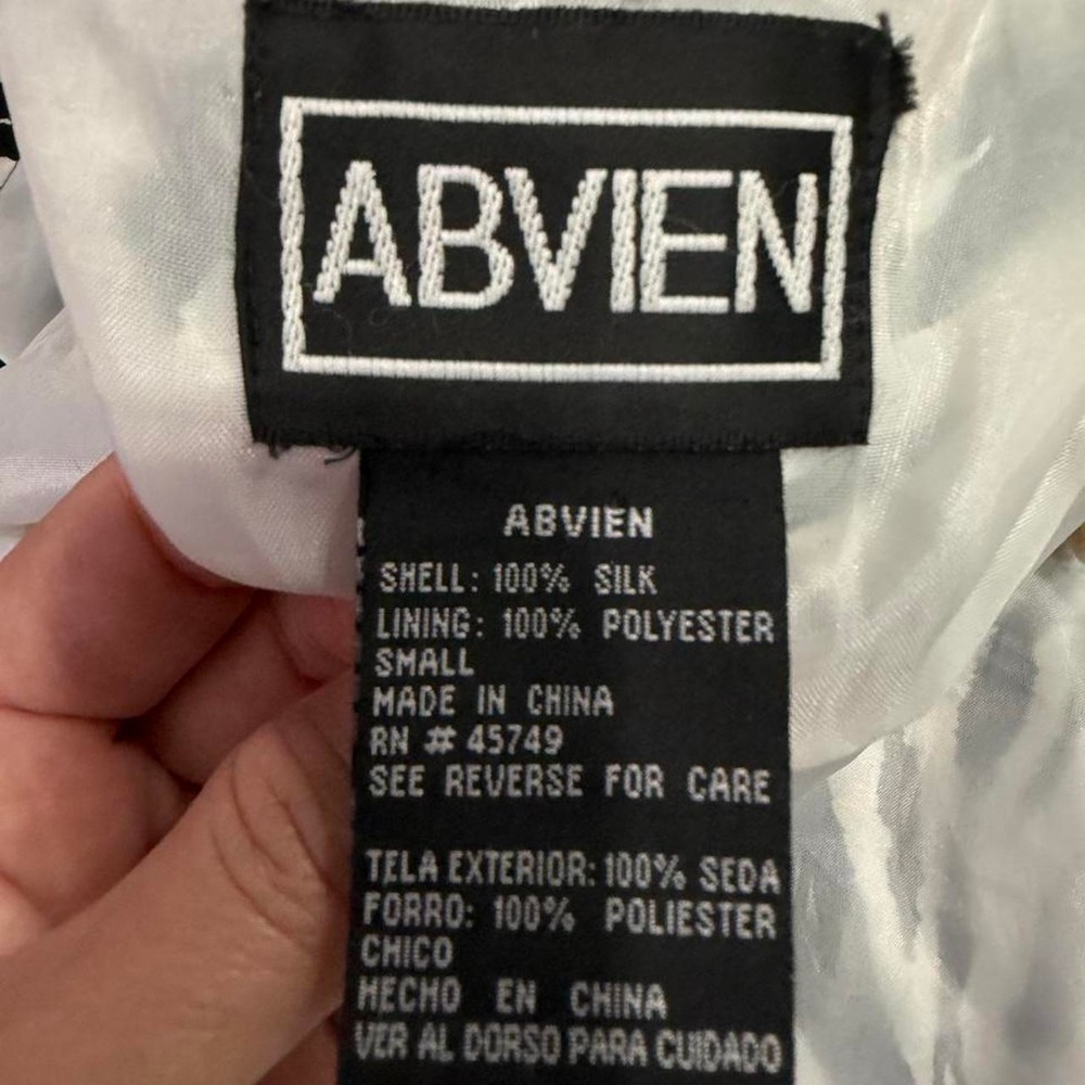 ABVIEN Zebra Print Silk Fringe Jacket Black White Festival Rave Women Small - Picture 4 of 4